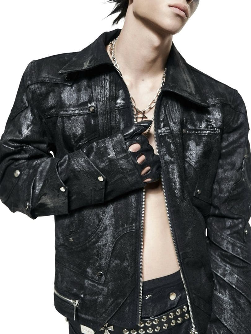 RICHブラックレザージャケット セール】オーバーサイズPUレザー A-2型中綿フライトブルゾン