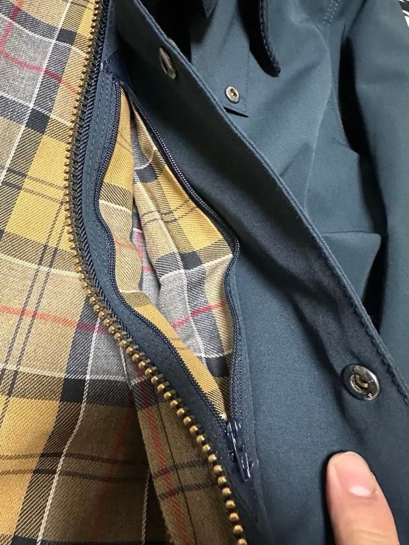 着用2回 Barbour ボーダー 42 ネイビー 2レイヤー ノンオイル - メルカリ