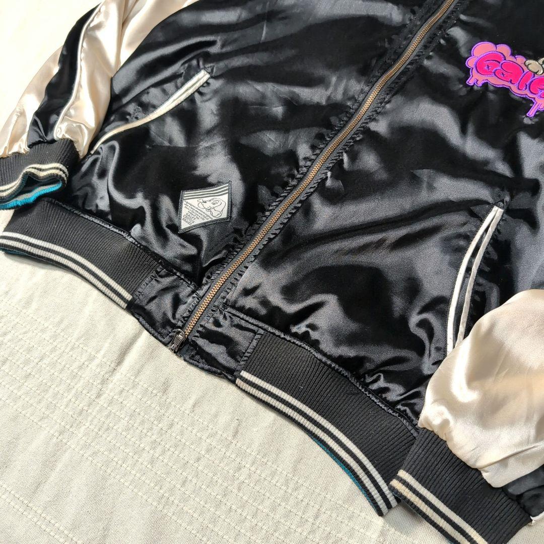 GALFY スカジャン リバーシブル 黒 ターコイズ 刺繍 L - メルカリ