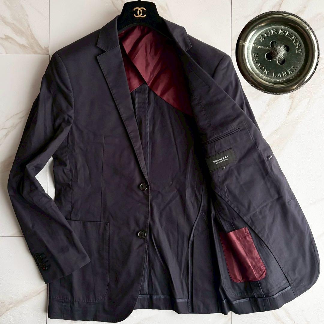 人気◇バーバリーブラックレーベル テーラード ジャケット 紺 2B M
