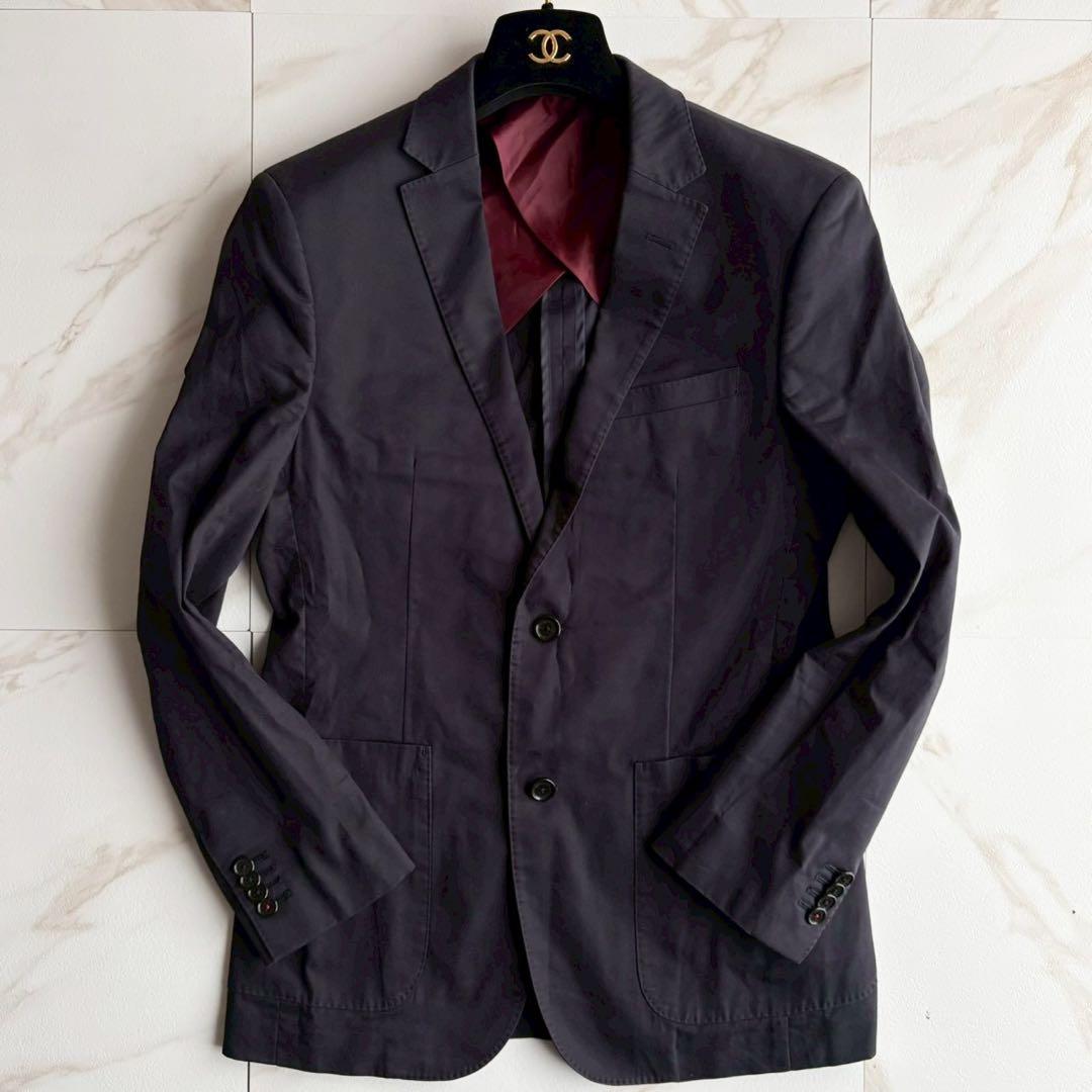 人気◇バーバリーブラックレーベル テーラード ジャケット 紺 2B M