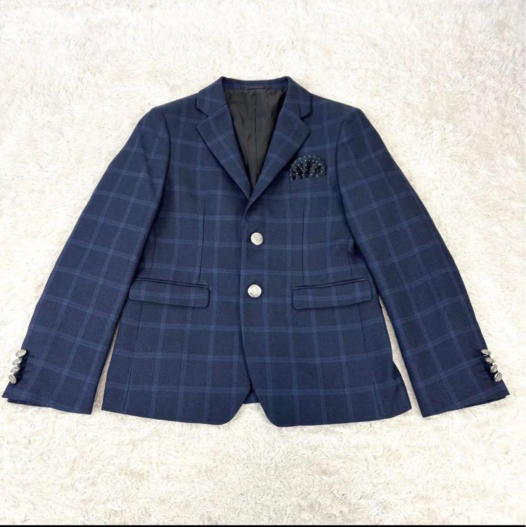 美品】ワンダーファクトリー 男の子 スーツ 6点セット 150 チェック 卒