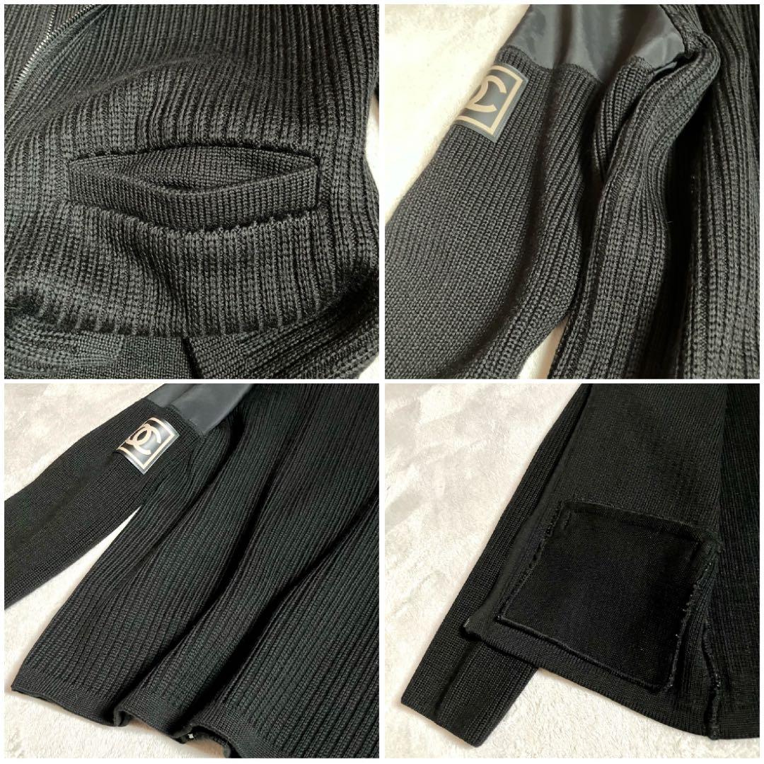 美品]CHANEL シャネル スポーツライン ニットジャケット ココマーク