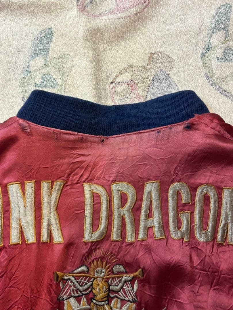 希少90'S クリームソーダ cream soda ピンクドラゴン別珍スカジャン