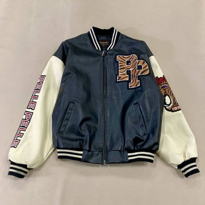 希少 レア PELLE PELLE ペレペレ オールレザー スタジャン 虎刺繍