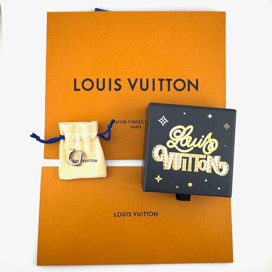 ルイヴィトン M02227 フープピアス・モノグラム チェーン シルバー