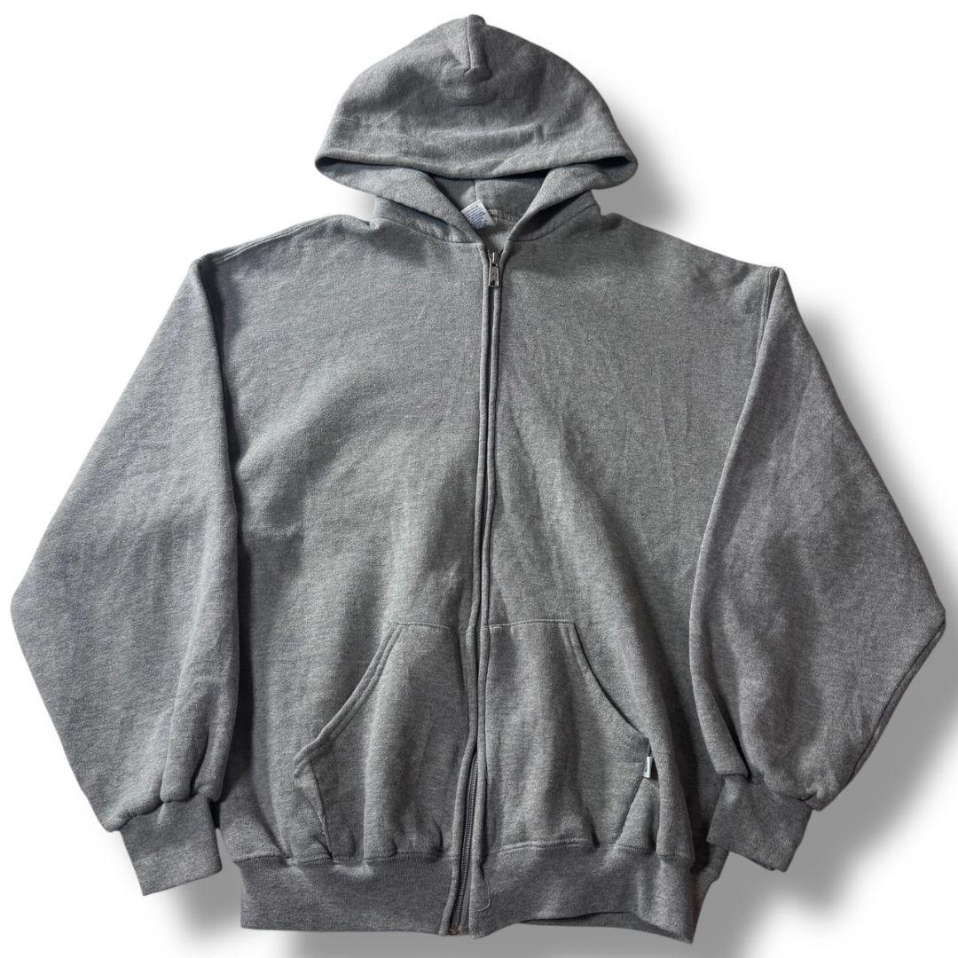 00s メキシコ製 ラッセル ジップパーカー 古着 グレー 無地スウェット