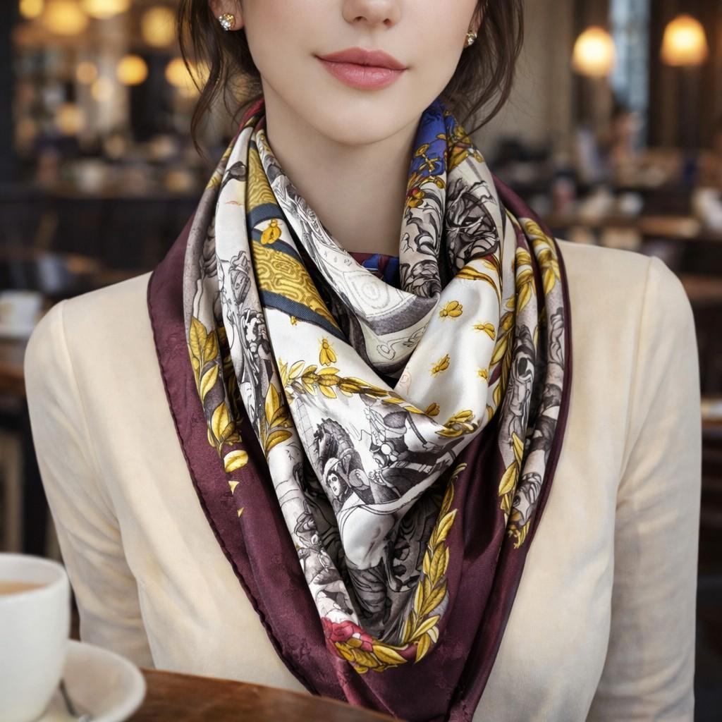 美品 HERMES エルメス 大判スカーフ カレ90 D359 - メルカリ