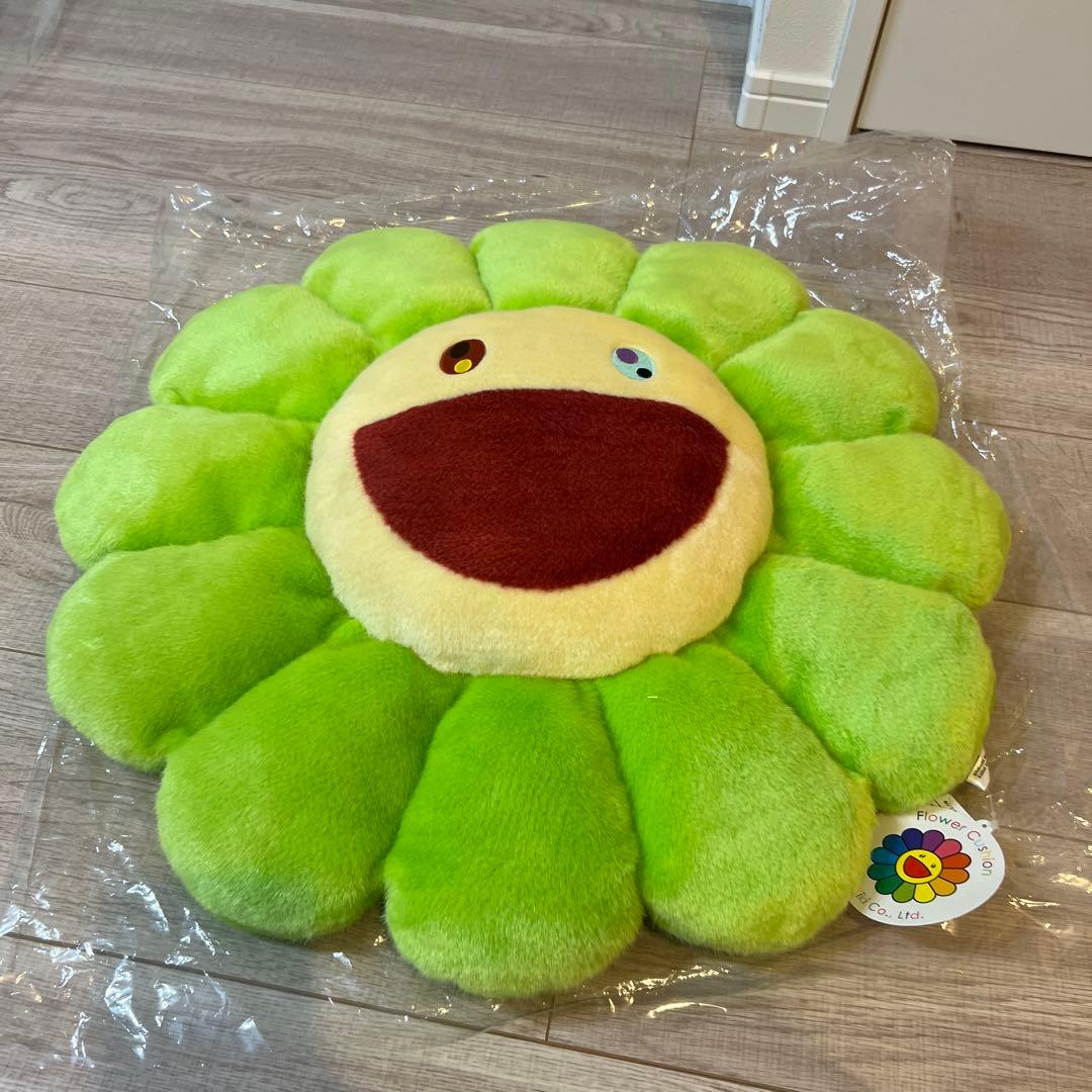 村上隆 カイカイキキ クッション 60cm 正規品 グリーン - メルカリ