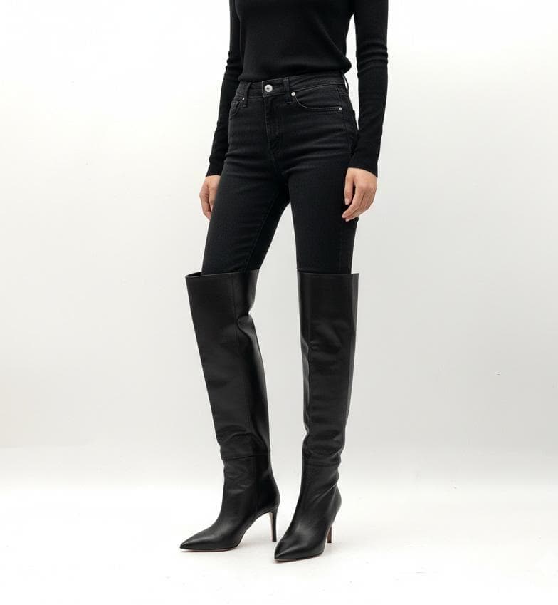 未使用】PELLICO ニーハイロングブーツ ブラック 35 定価15万 - メルカリ