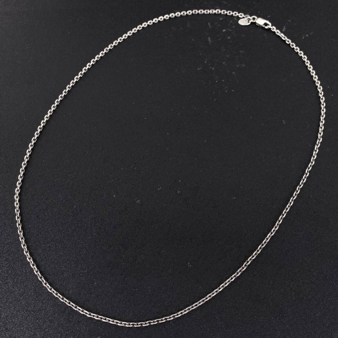 SAAD シルバー 2.5mm 細角 あずき チェーン ネックレス 55cm