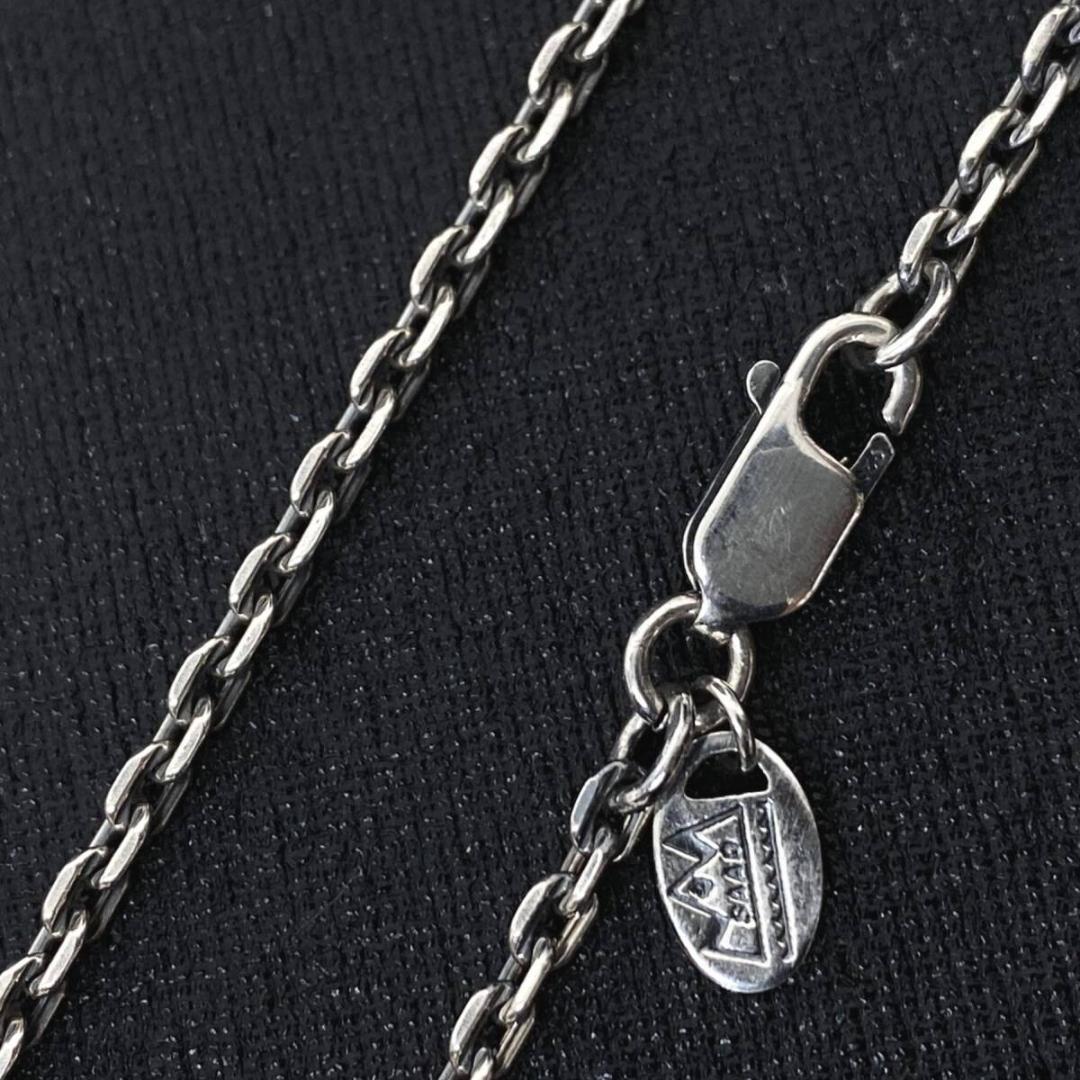 SAAD シルバー 2.5mm 細角 あずき チェーン ネックレス 55cm