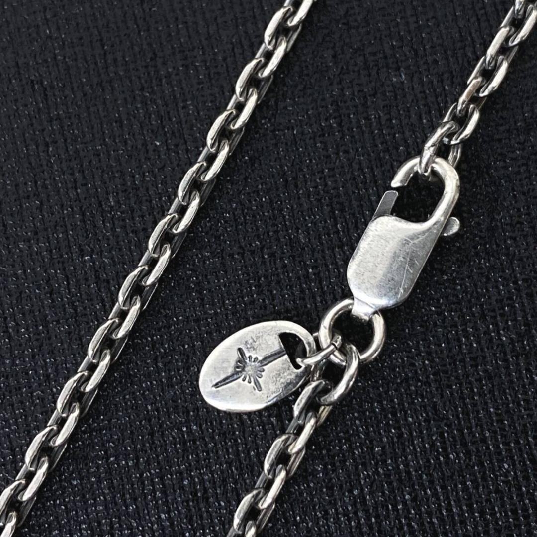 SAAD シルバー 2.5mm 細角 あずき チェーン ネックレス 55cm