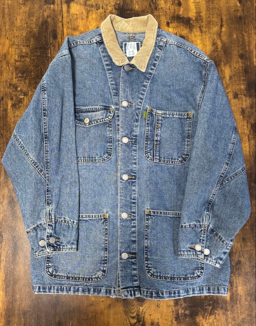 古着　ESPRIT デニムカバーオール コーデュロイ襟 L USA製 古着 ESPRIT デニムカバーオール コーデュロイ襟 L USA製 - メルカリ