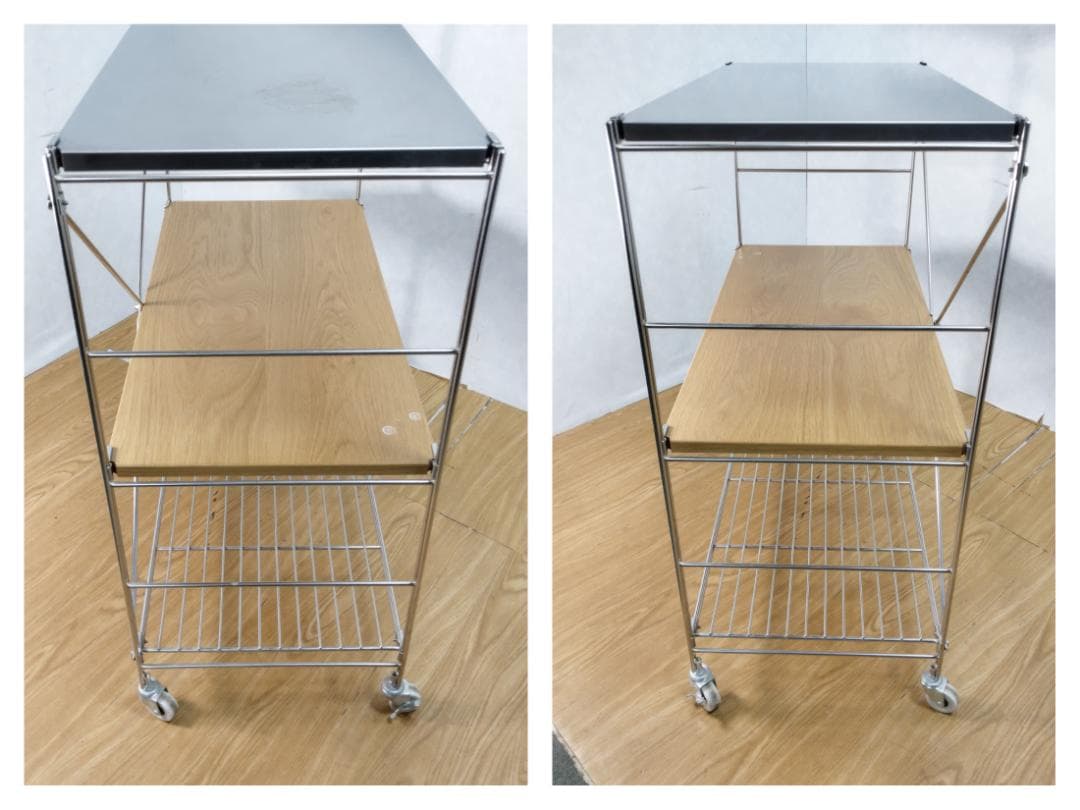 Y☆874 無印良品 ステンレスユニットシェルフ ワイド・小 3段