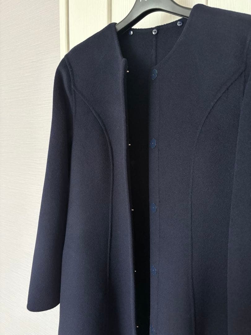 美品】U-Big ユービック ウールダブルフェイスFOXボウタイ付ロング