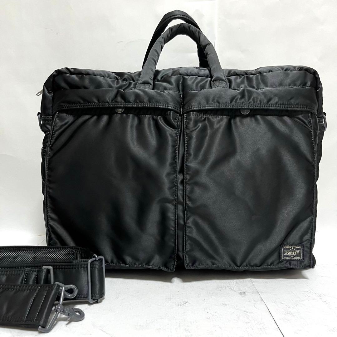 未使用級 ポーター タンカー 2way オーバーナイト ブリーフケース 黒 2