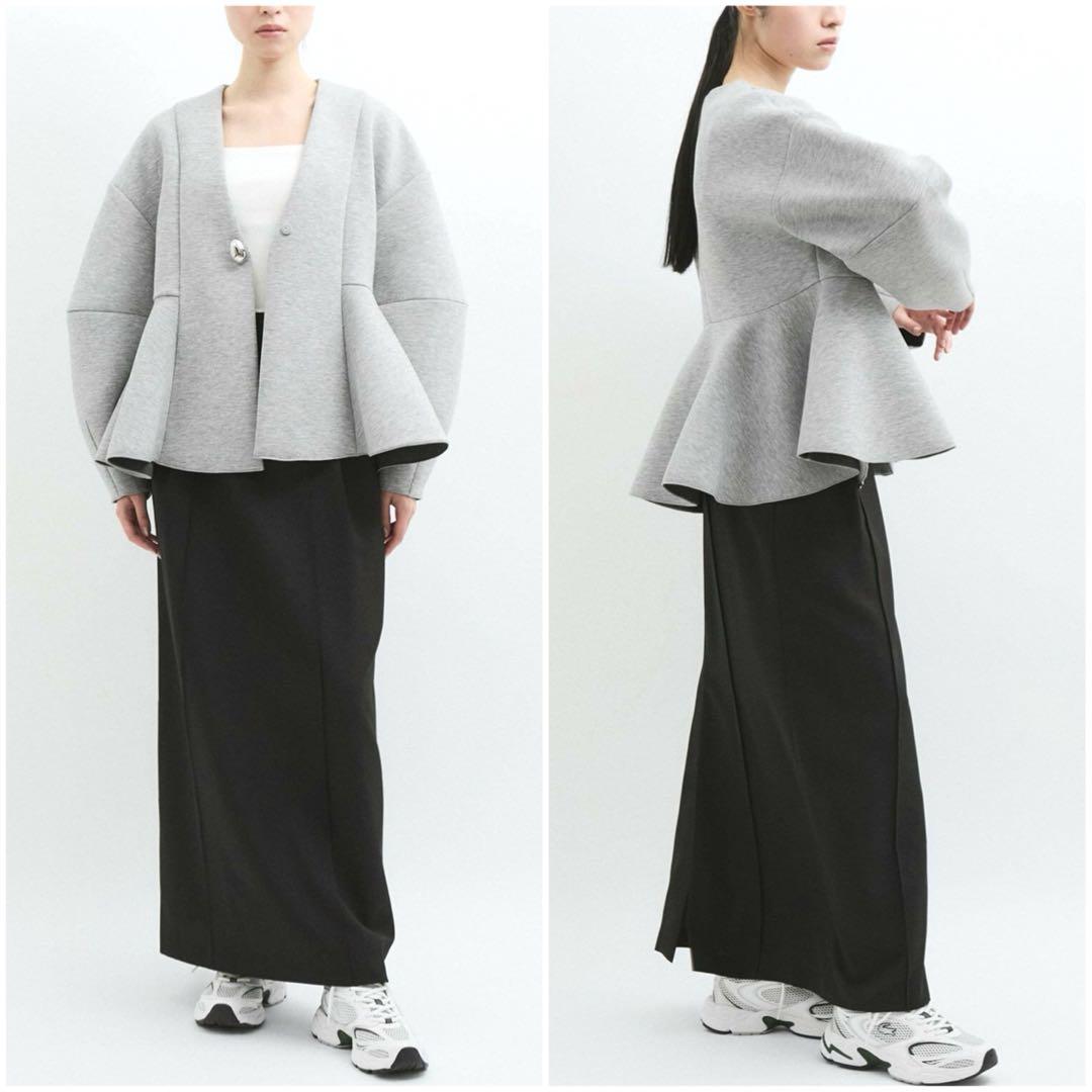 美品✨アダムエロペ＊エッグブローチ付きペプラムカーディガン 洗える