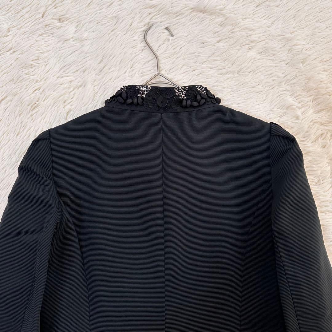 大きいサイズ トゥービーシック Aラインロングコート ビジュー付