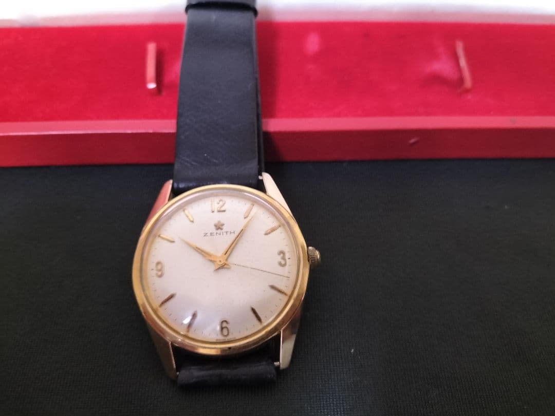 ゼニス ヴィンテージ手巻き時計 メンズ ZENITHベルトBOX付き稼働中