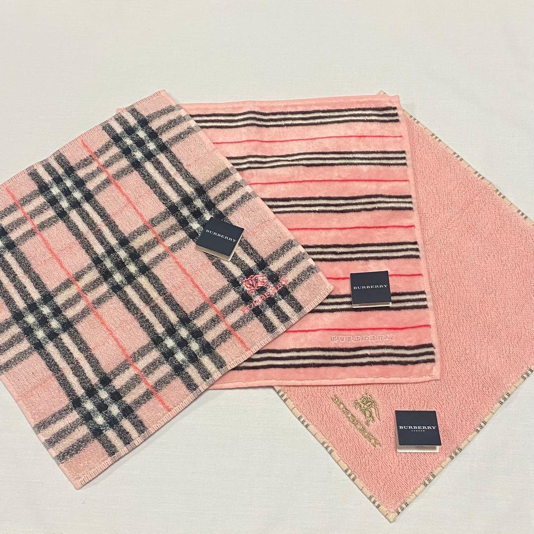 未使用 BURBERRY タオルハンカチ バーバリー ノバチェック 3枚セット