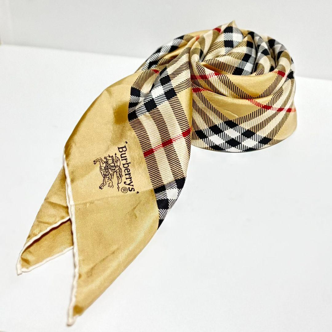 よっこ様専用 Burberrys ノバチェック柄 シルクスカーフ - メルカリ