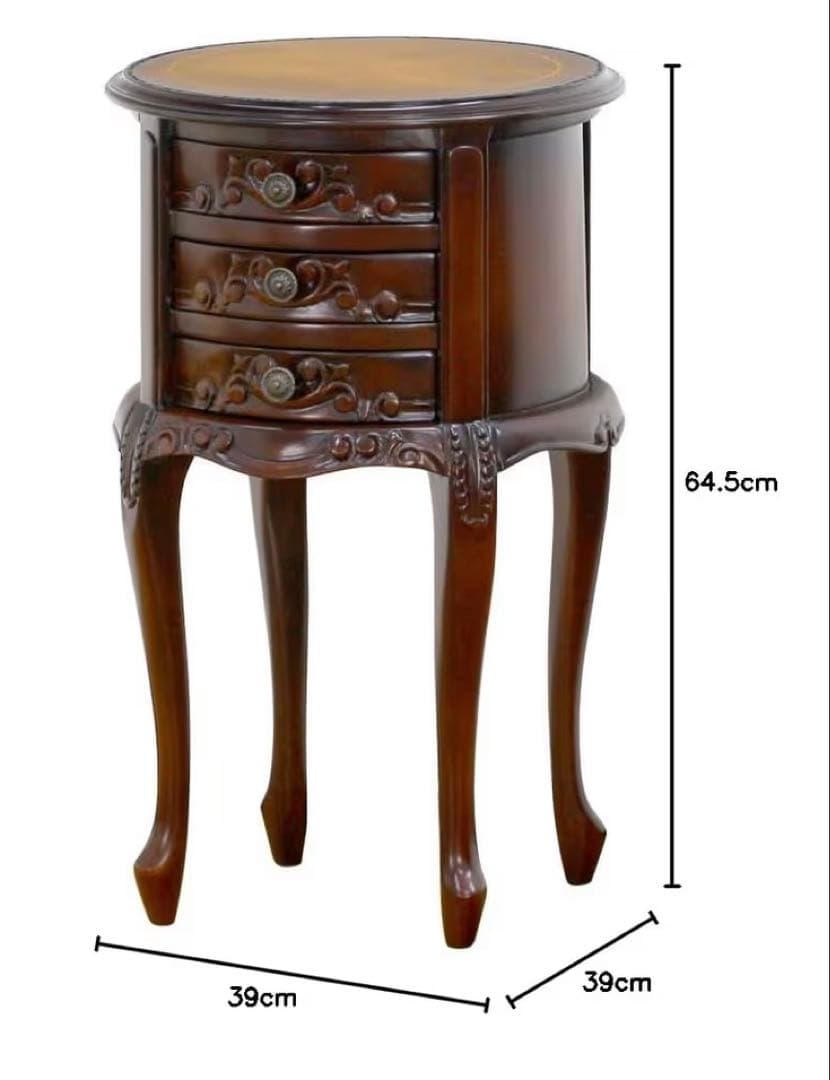 クロシオ コモ ラウンドチェスト3D ブラウン アンティーク風 サイド