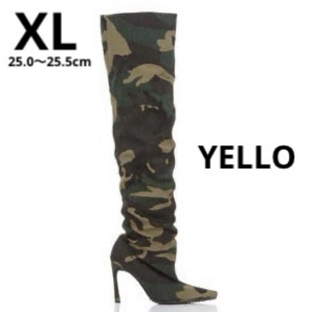 YELLO カモフラ ニーハイブーツ XLサイズ - メルカリ