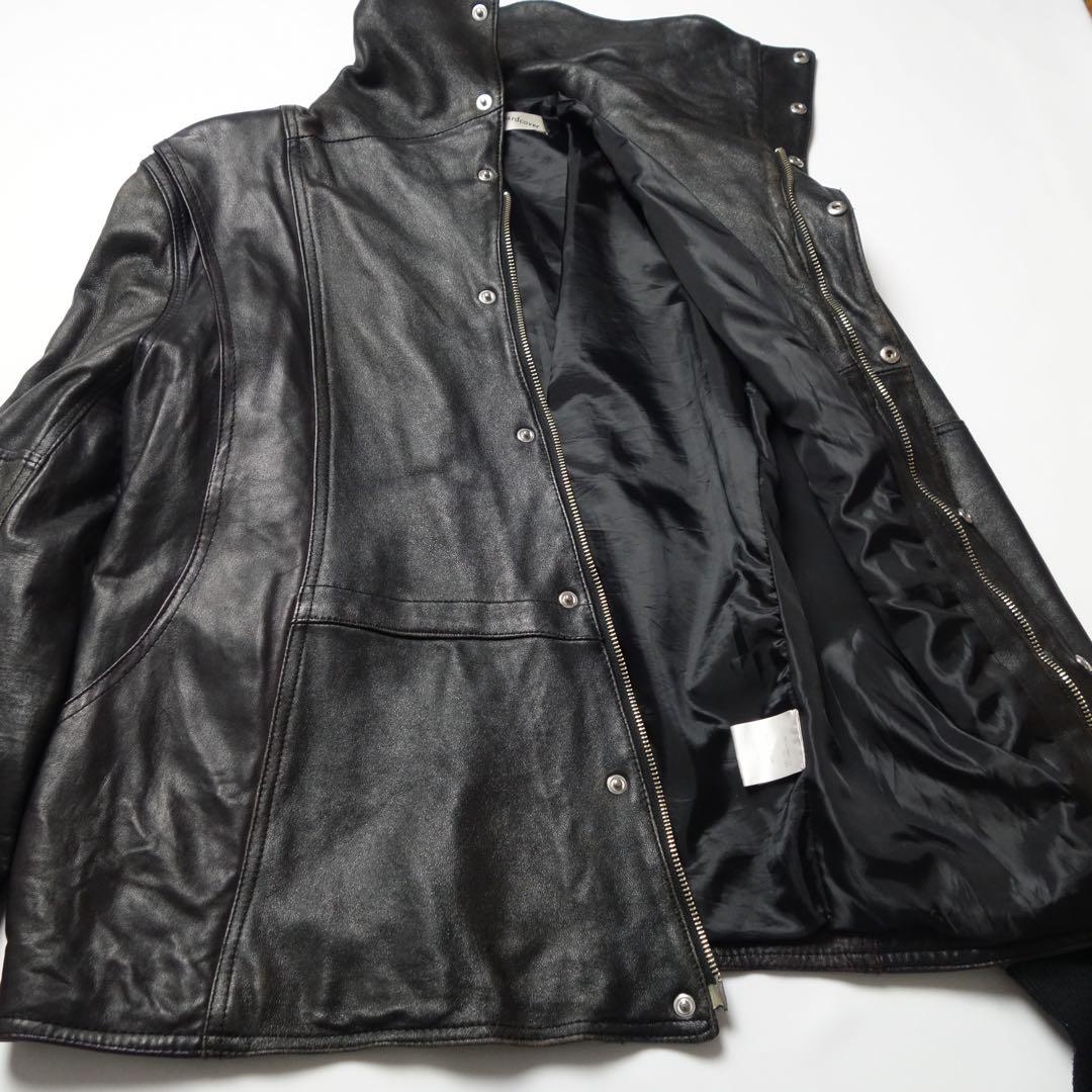 High Neck Leather Riders Jacket Ekam 変形 - メルカリ