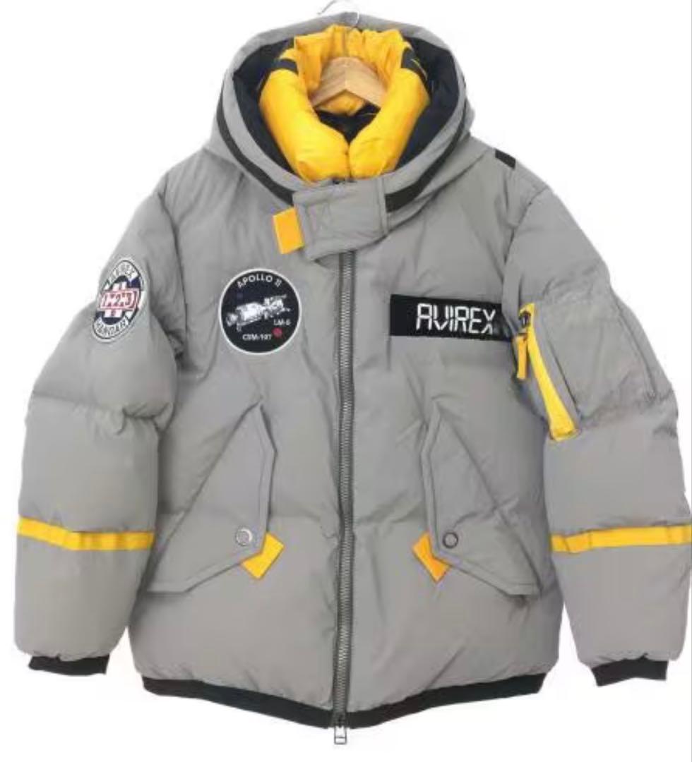 AVIREX】APOLLO DOWN JACKETシルバー sizeL