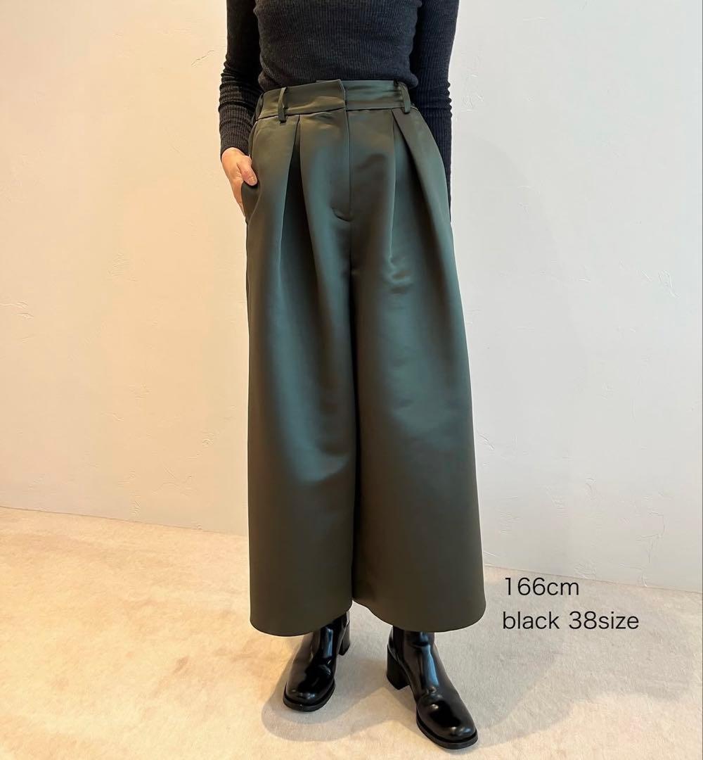 Heveへイヴサテンフレアガウチョパンツolive38 heve サテンフレアガウチョパンツ オリーブ 38 ヘイヴ 【公式通販】