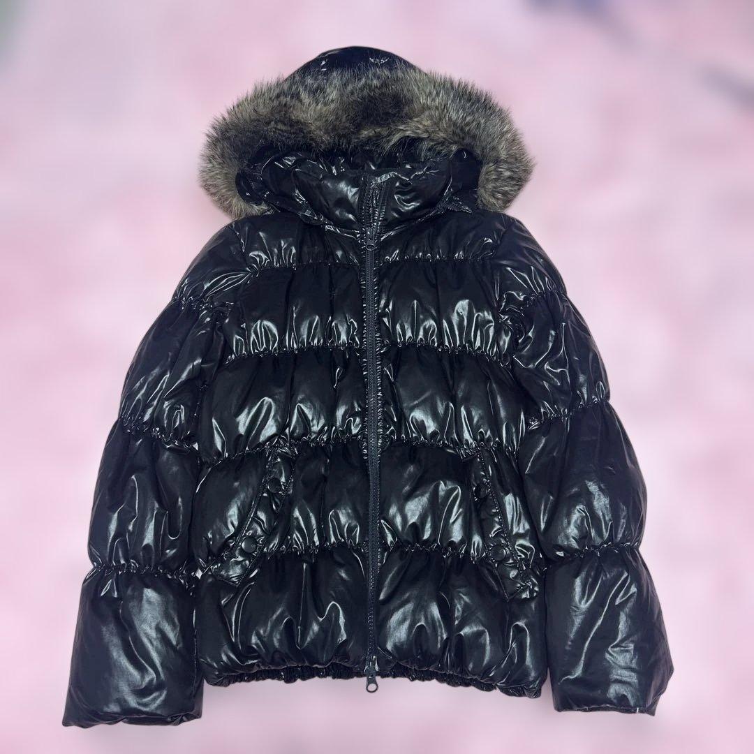 GAP 短丈 ダウンジャケット ファー付き 光沢 y2k 平成ギャル - メルカリ