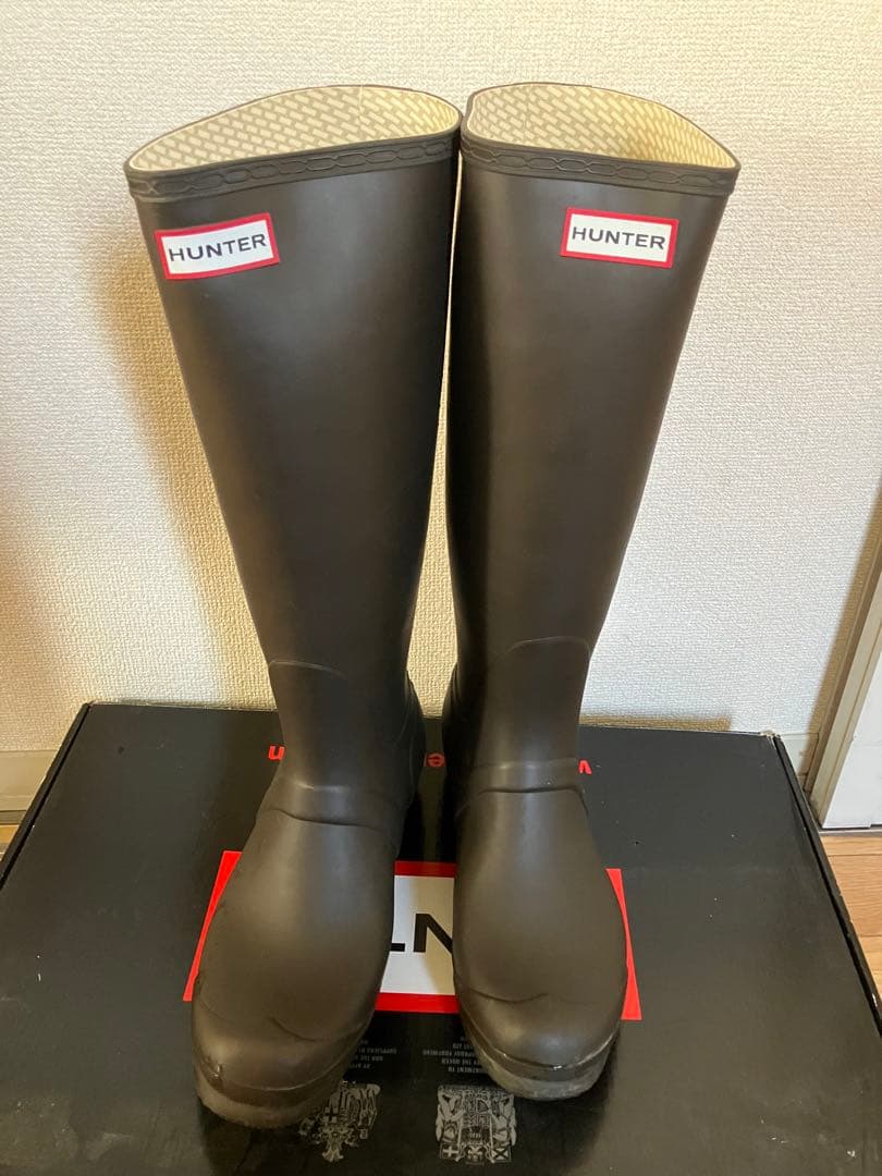 HUNTER 長靴 ダークブラウン - メルカリ