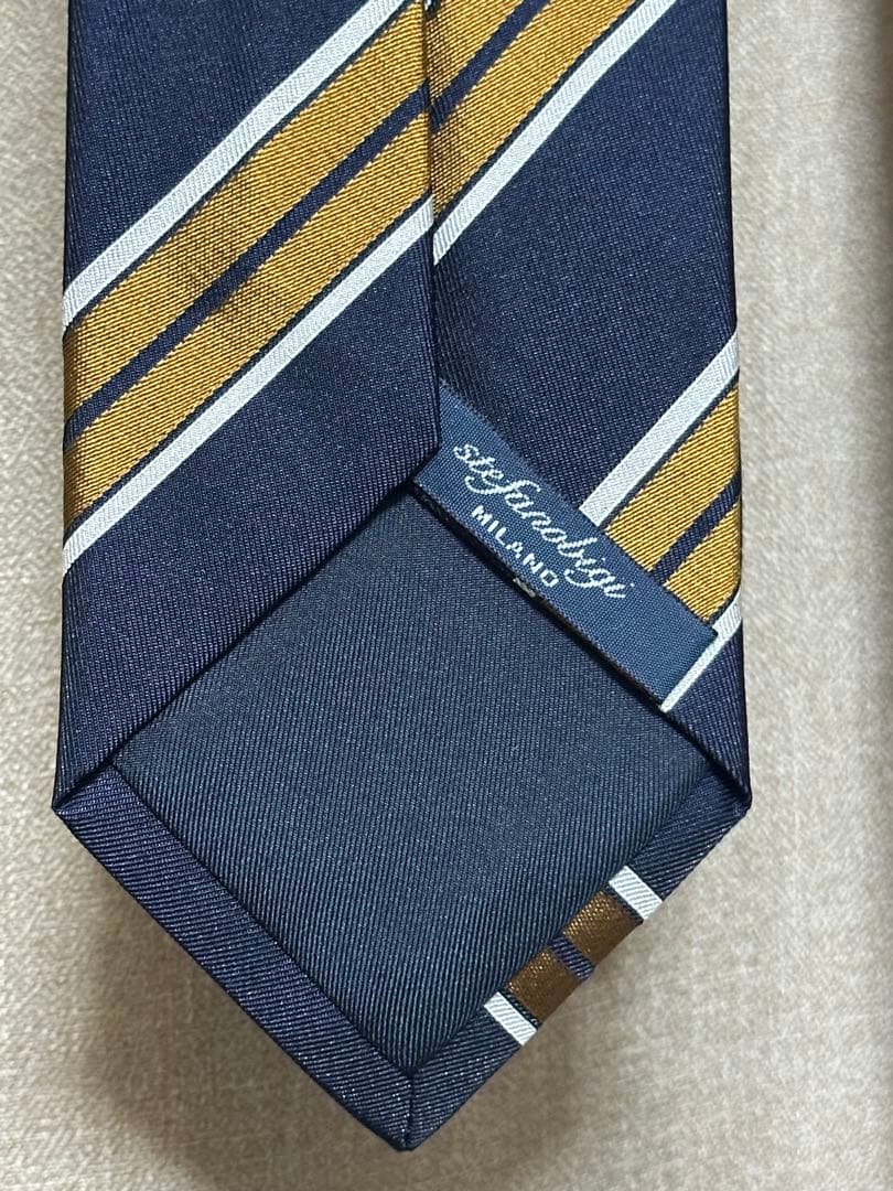 新品 未使用 ステファノビジ ネクタイ レジメンタル ストライプ 新品未