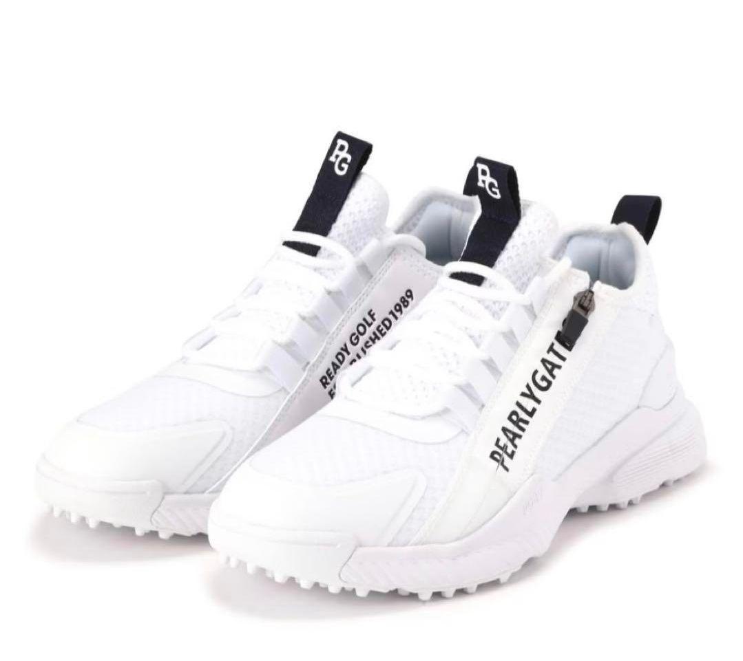 パーリーゲイツ☆新品☆ゴルフシューズ☆24cm パーリーゲイツ ゴルフシューズ 白×イエロー 053-3292752 スパイクレス