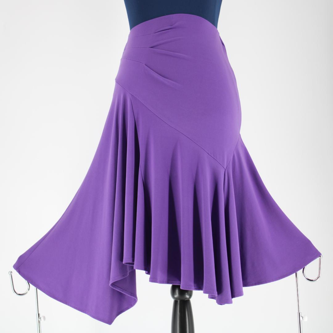 美品 社交ダンス衣装】パープル CHACOTT スカート 無地 レッスン 紫