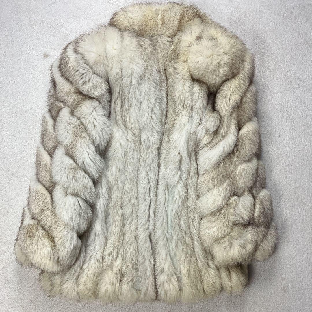 毛皮 リアルファー SAGA FOX サガフォックス ブルーフォックス Lサイズ