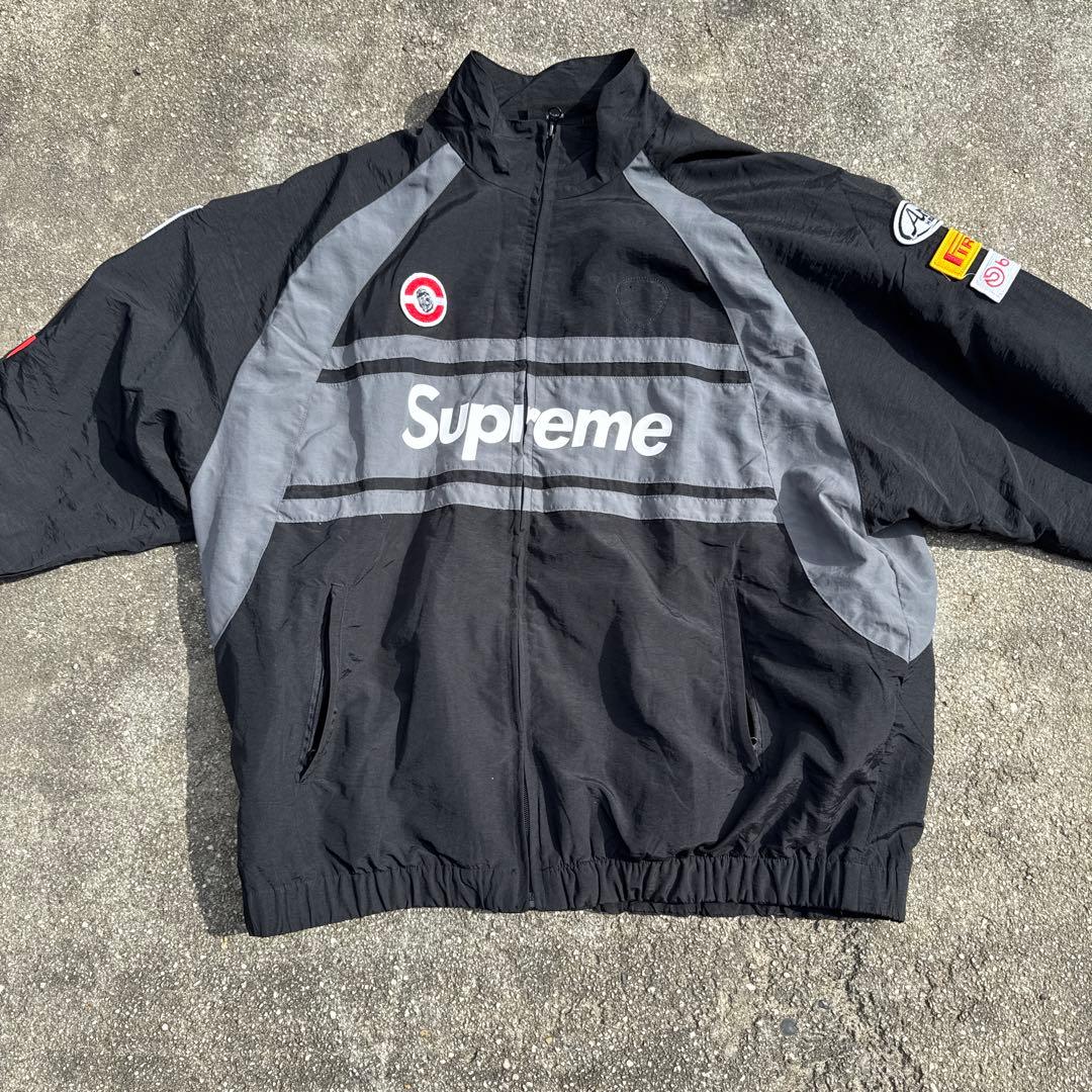 Supreme ナイロンジャケット 黒/グレー - メルカリ