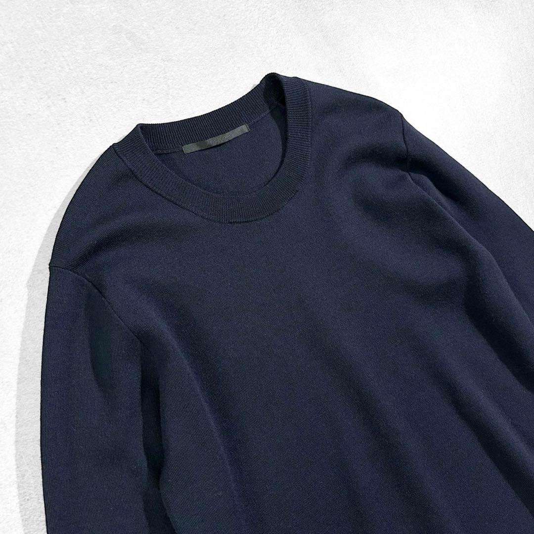 極美品 AP STUDIO ウール100% クルーネックニット ネイビー 上質
