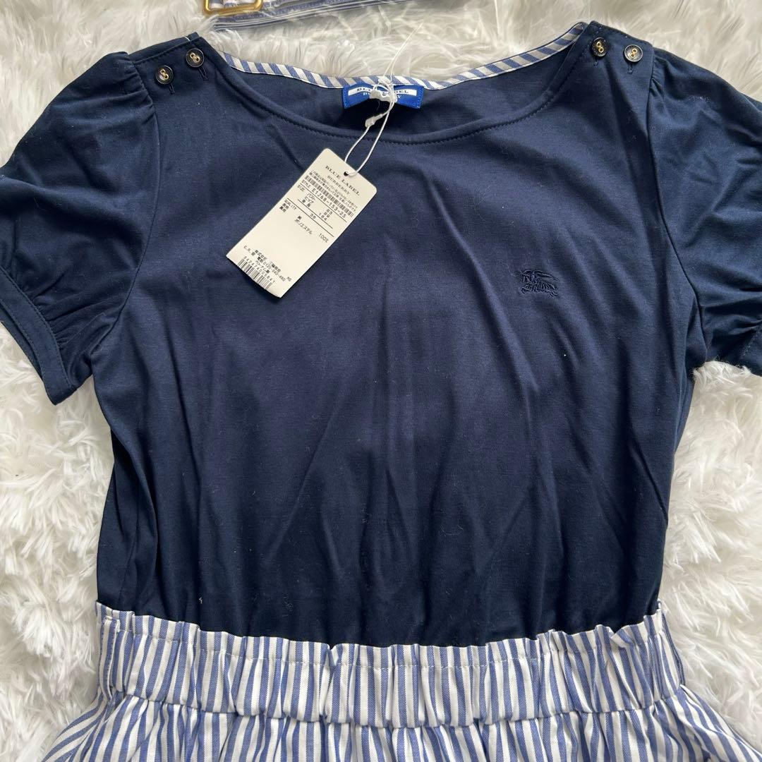 ✨新品✨バーバリーブルーレーベル ベルト付きドッキングワンピース 38