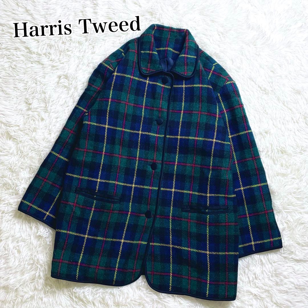 Harris Tweed チェスターコート Lサイズ タータンチェック ウール