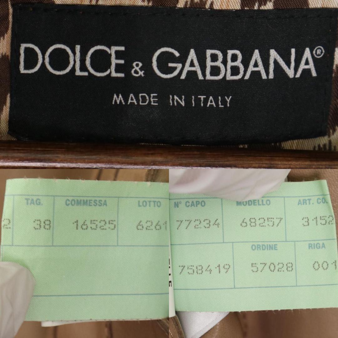 高級】D&G レザーコート カーフレザー ロング丈 レオパード 38