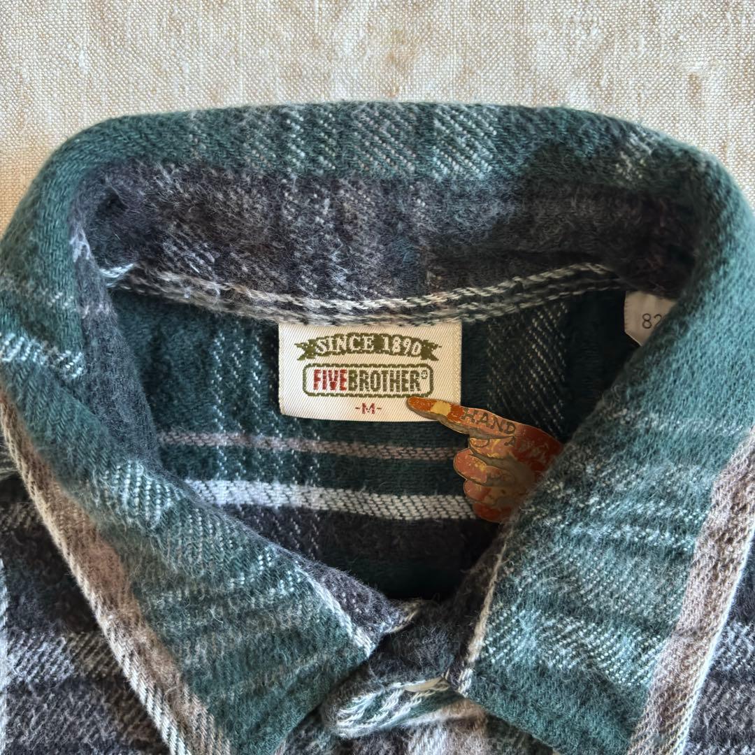 アメリカ古着]90年代five BrothersコットンネルシャツUSA製M位 - メルカリ