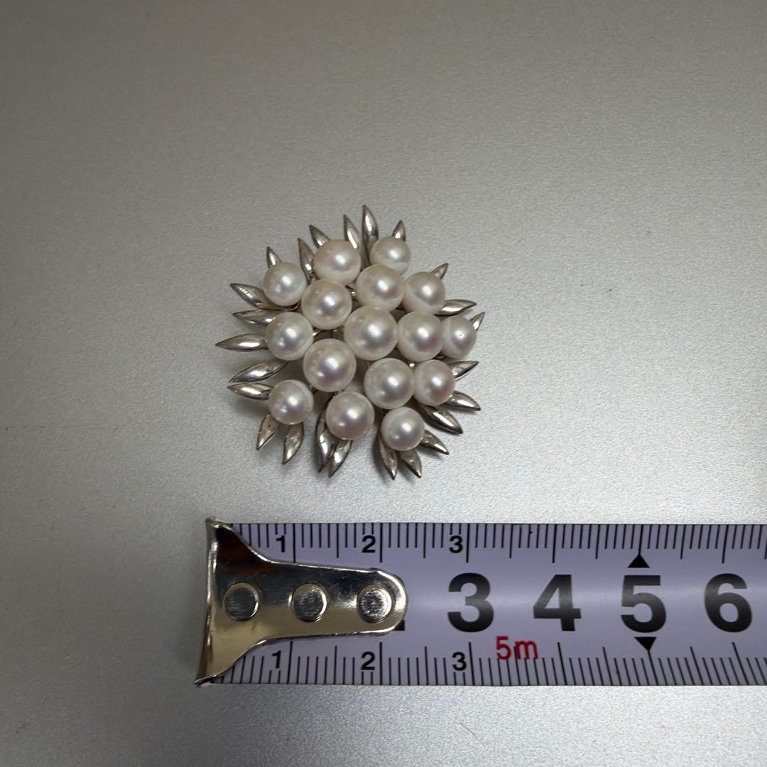 美品TASAKI タサキ　パールブローチ SV 10.9g 約5.4-6.7mm