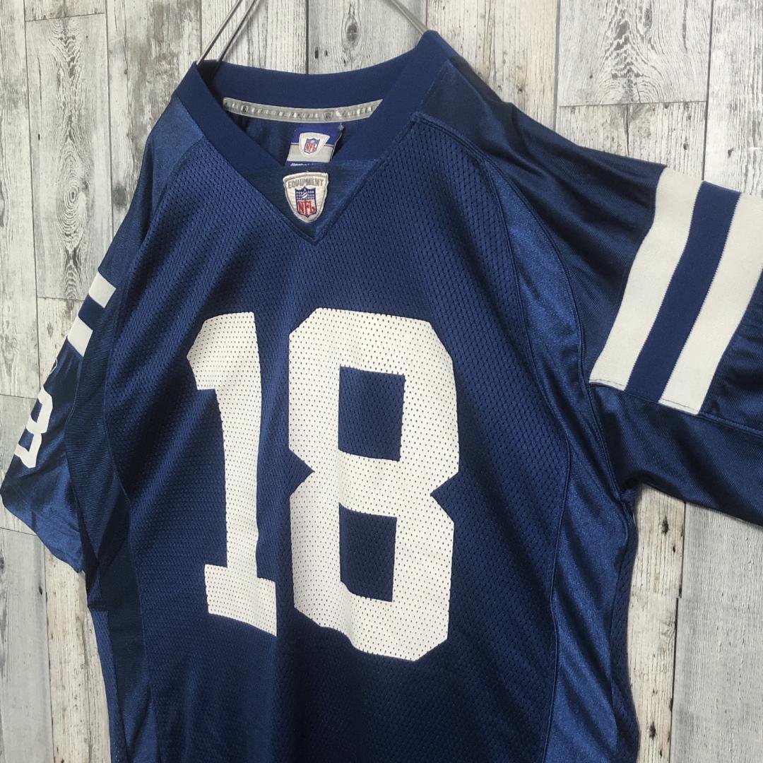 NFLコルツ リーボック 青 L相当 アメフトゲームシャツ ユニフォーム 90