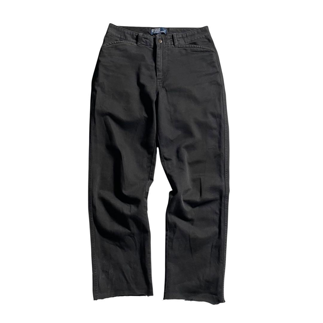 90s Polo by Ralph Lauren フリスコパンツ ブラック - メルカリ