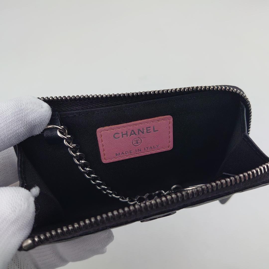 美品】シャネル カメリア カードコインケース L字ラウンドファスナー