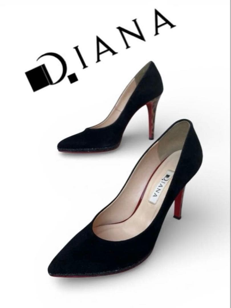 DIANA 黒 スエード ポインテッドトゥ レッドソール 23.5cm - メルカリ