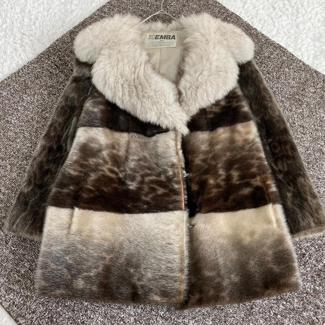極美品✨エンバ コート アザラシ 襟フォックスファー 大きいサイズ 13