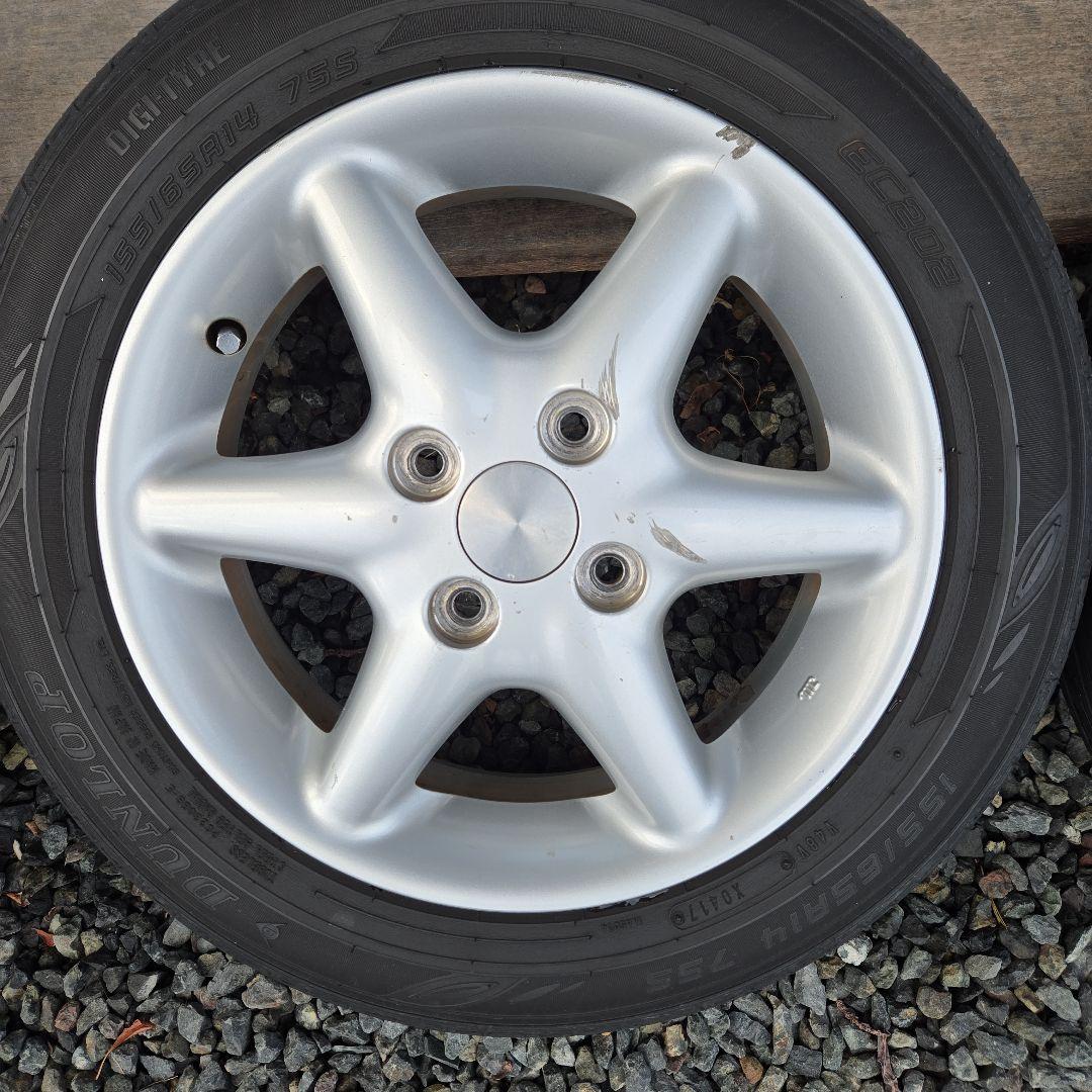 雪兎様専用ラパンSS純正ホイール14インチ DUNLOP155/65R14セット